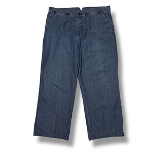 LAUREN RALPH LAUREN Wide Leg Jeans Bib Front